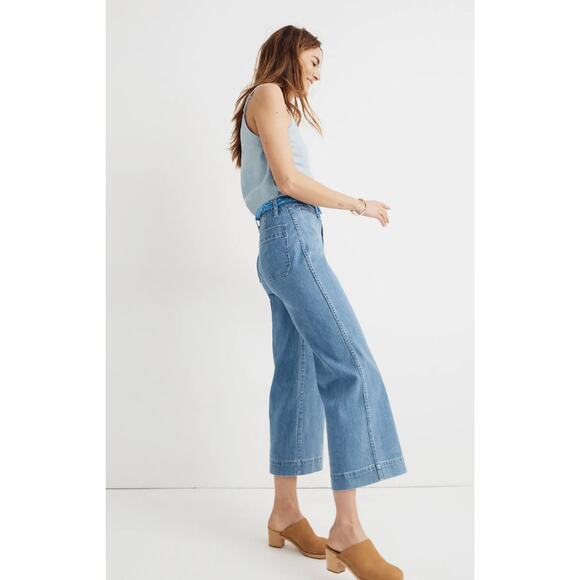 Madewell Emmett Wide-Leg Crop Jeans in Langston Wash - Size 31 - Style # K9147 - Picture 5 of 12
